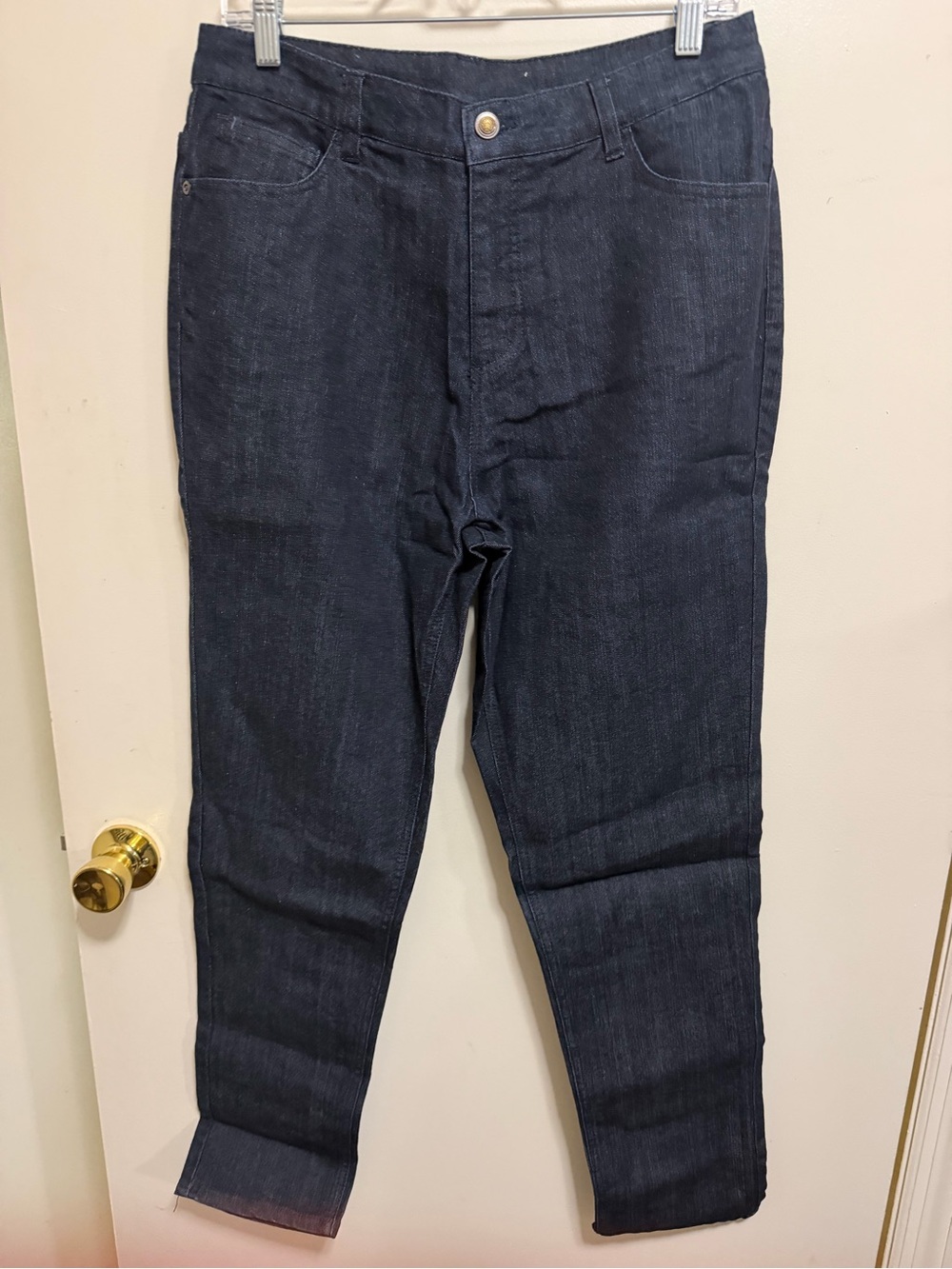 Denim&Co Women's Straight Leg Dark Blue Jeans